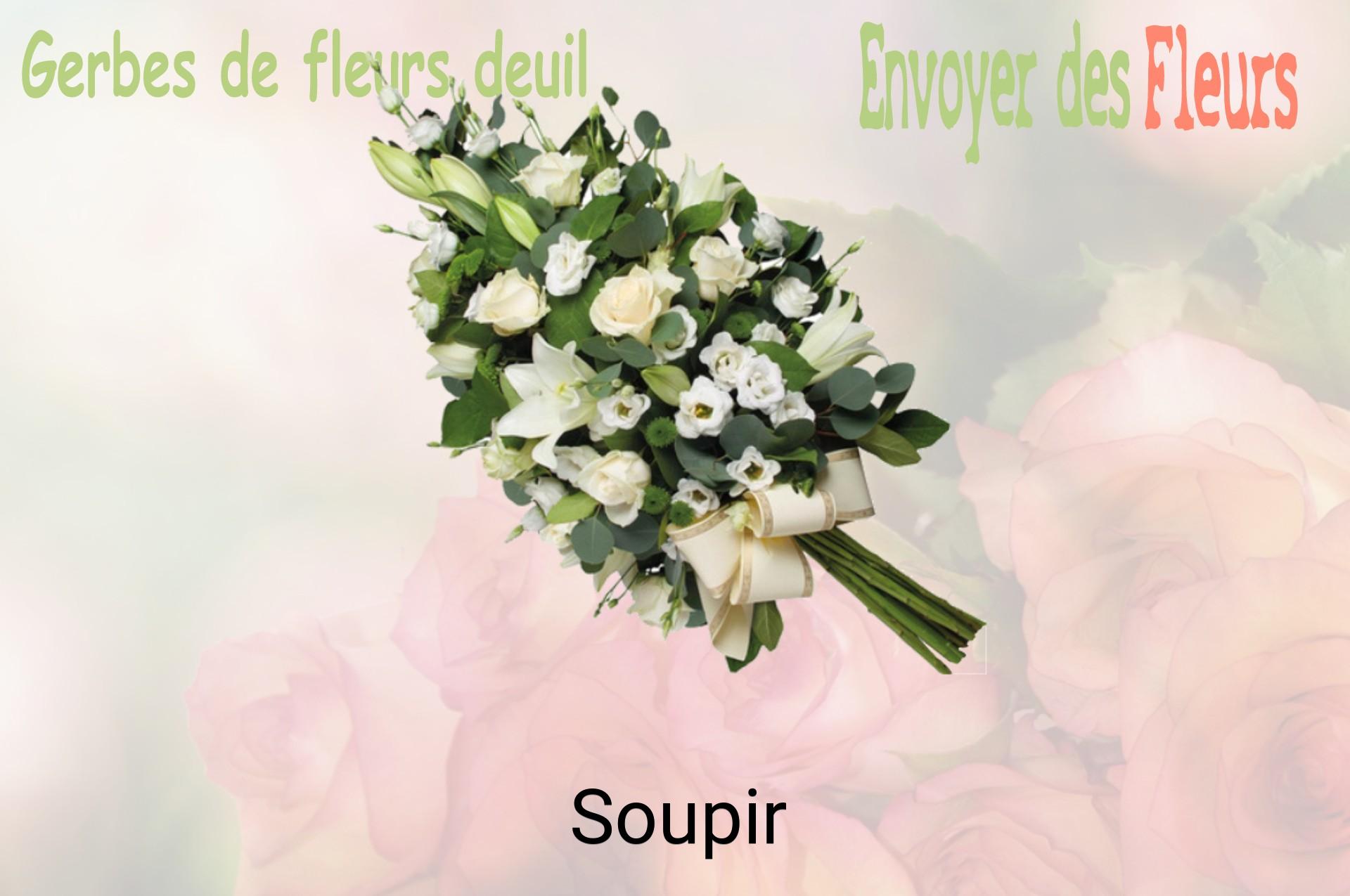 Gerbe de fleurs de deuil livrée à Soupir